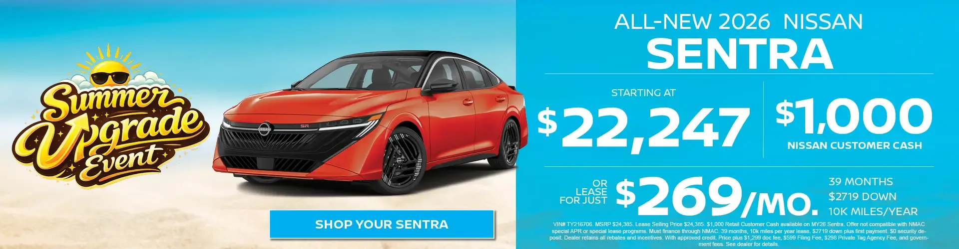 Special offer on    New 2026 Nissan Sentra